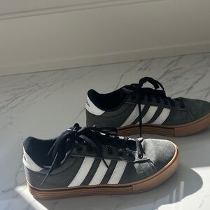 ADIDAS Gray Sneakers with White Stripes SZ 8.5 men’s/10.5 women’s